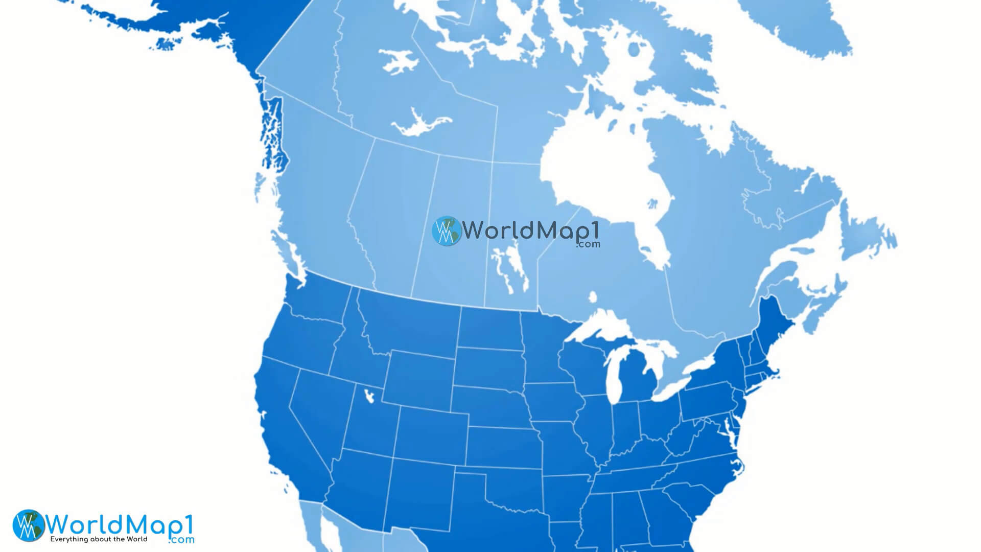 North America US and Canada Map